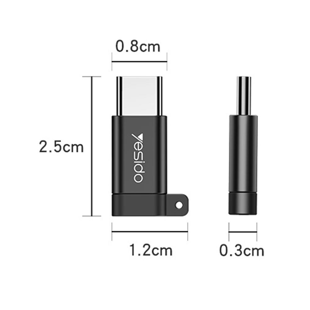 GS04 Type-C to Micro USB Adapter Keychain Charging & Data Transfer Converter
