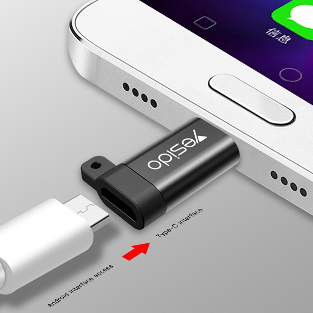 GS04 Type-C to Micro USB Adapter Keychain Charging & Data Transfer Converter