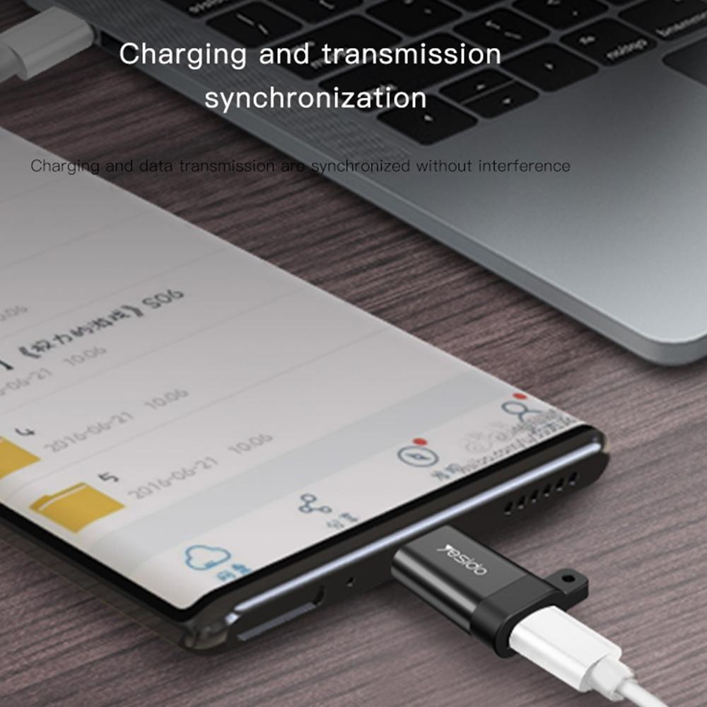 GS04 Type-C to Micro USB Adapter Keychain Charging & Data Transfer Converter