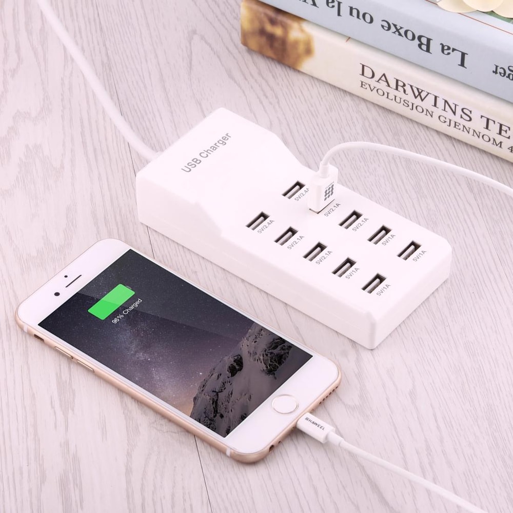 10 Port USB Charging Station Multi USB Charger Adapter 5V High Speed Hub