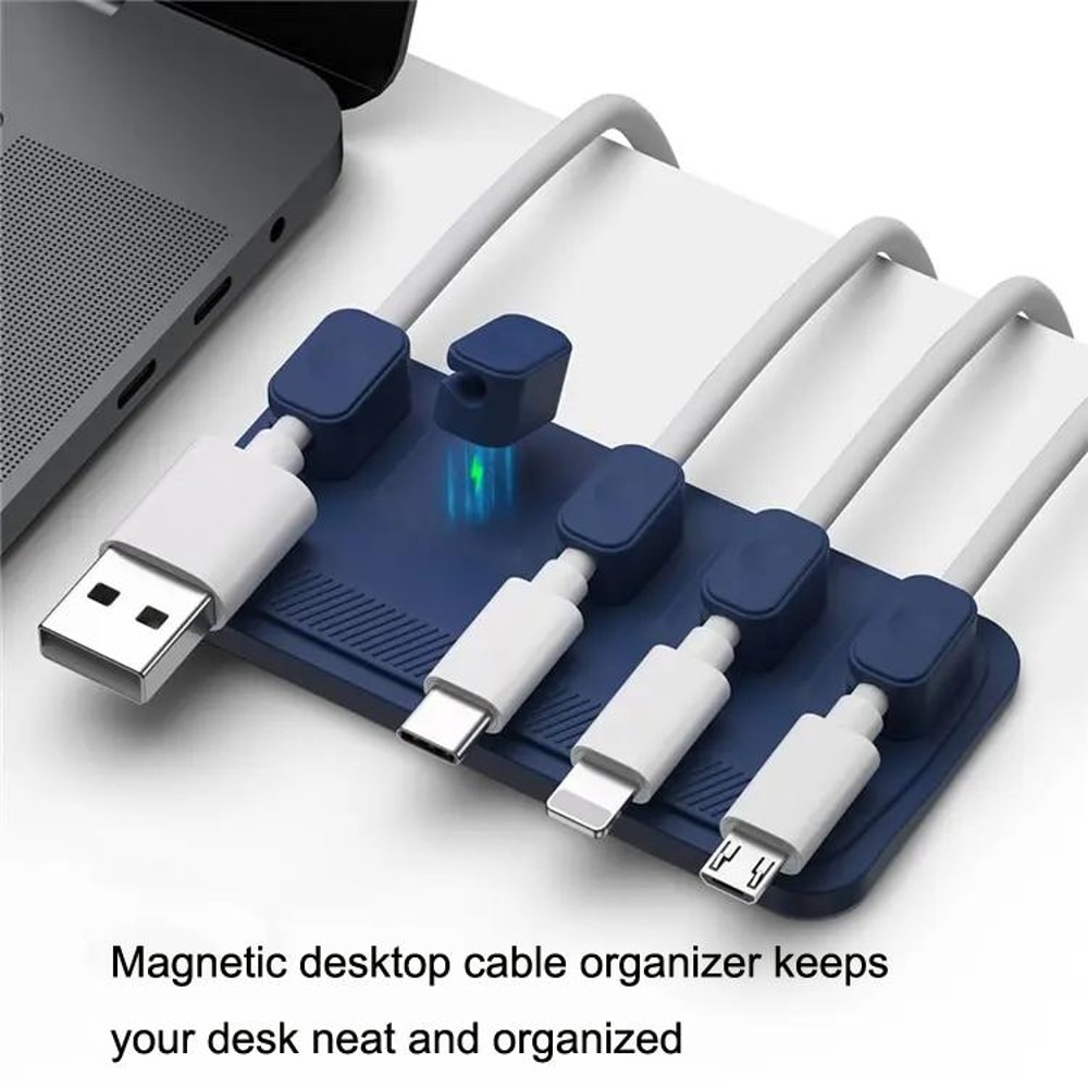 Magnetic Cable Organizer Self Adhesive Desktop Cable Management Clip Desk Cable Holder Fixer
