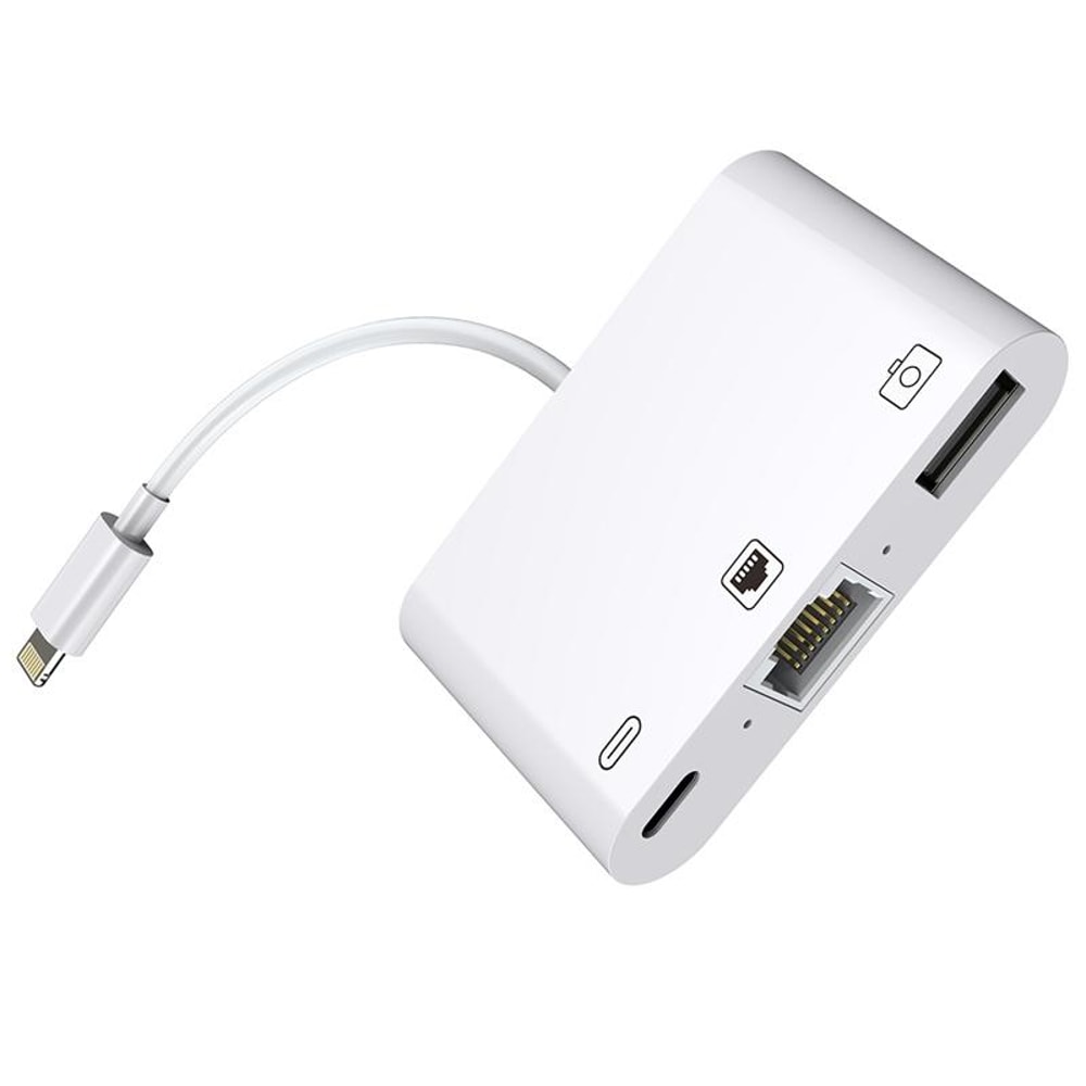 NK-107 3-in-1 iPhone OTG Adapter Ethernet USB Charging Converter Cable for iPad