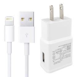 universal fast charging cable and travel charger set for iphone android 5v 2a power adapter kit