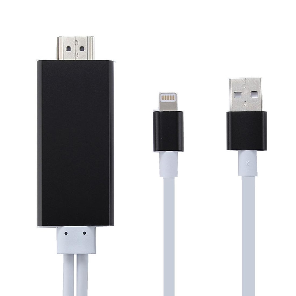 8 Pin To HDMI Adapter With USB Power For IPhone HDTV Streaming Cable 2