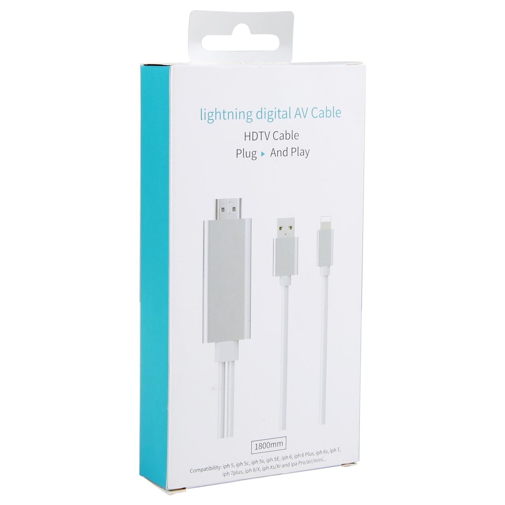 8 Pin To HDMI Adapter With USB Power For IPhone HDTV Streaming Cable 4