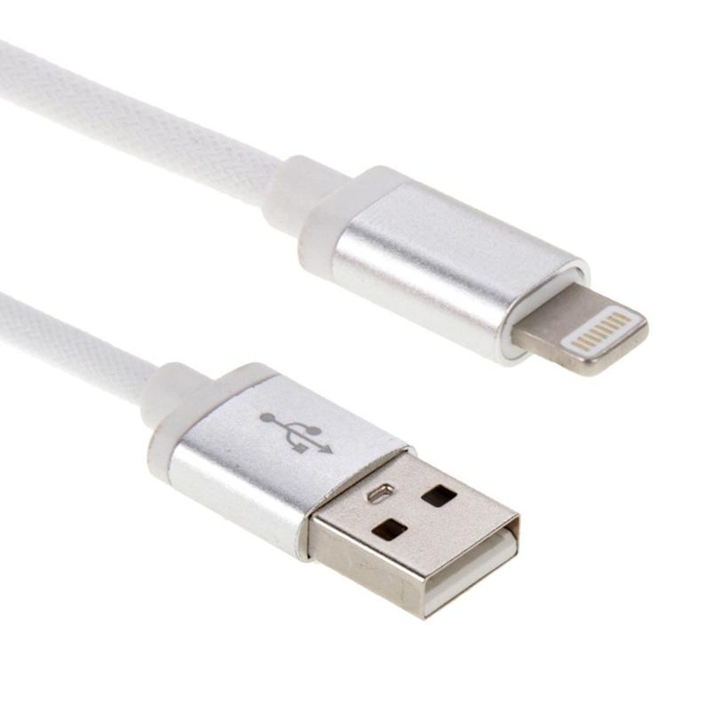 Net Style Metal Head USB to 8 Pin Lightning Charging Data Cable 25cm Short Durable