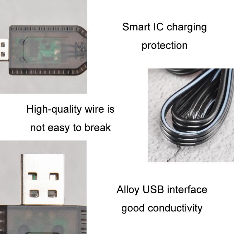 7.4V Lithium Battery USB Charger Cable for RC Aircraft XH-3P