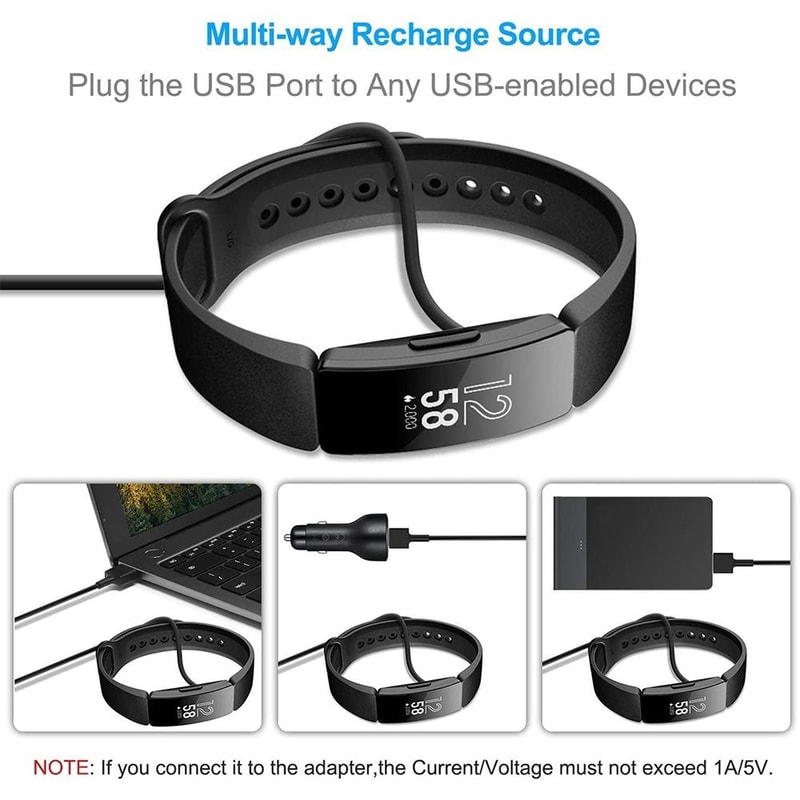 USB Charger for Fitbit Inspire & Inspire HR 1A 5V ABS Fast Charging Cable 15cm