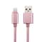 1m Woven Style Metal Head IPhone Charging Lightning Cable USB Data Cable Rose Gold 3