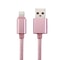 1m Woven Style Metal Head IPhone Charging Lightning Cable USB Data Cable Rose Gold 3