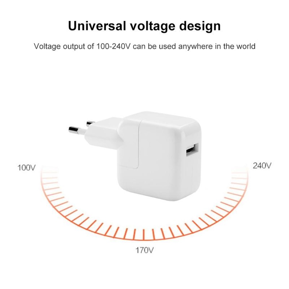 12W USB Charger with 8 Pin Lightning Cable for iPhone iPad Fast Charging Kit