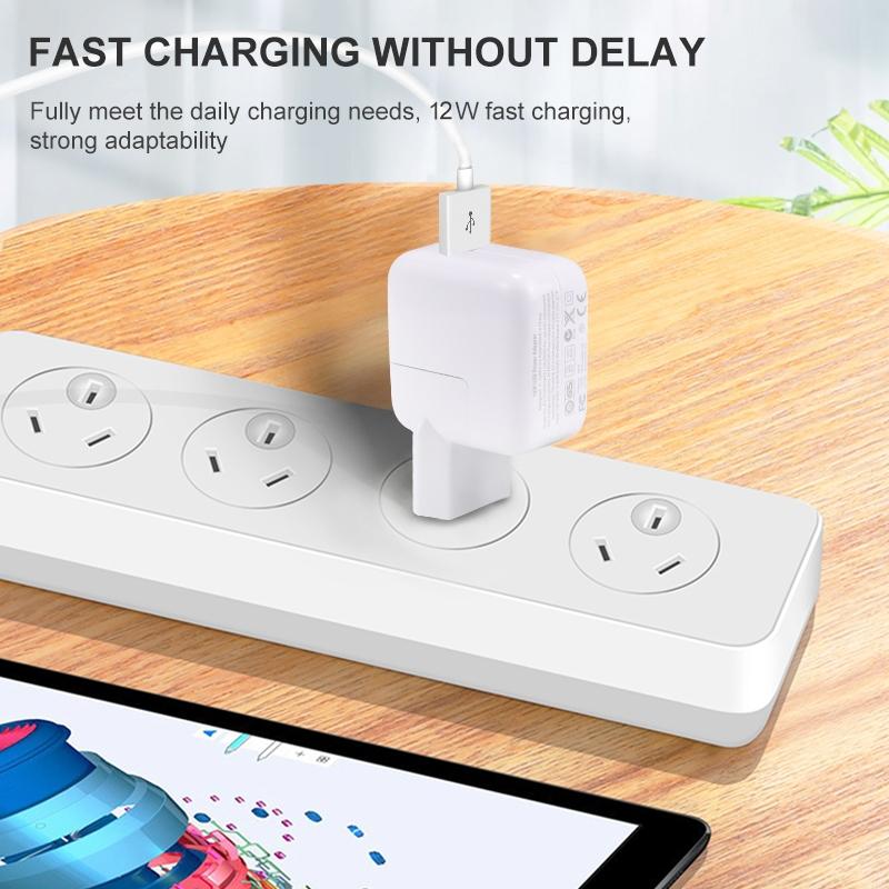 12W USB Charger with 8 Pin Lightning Cable for iPhone iPad Fast Charging Kit
