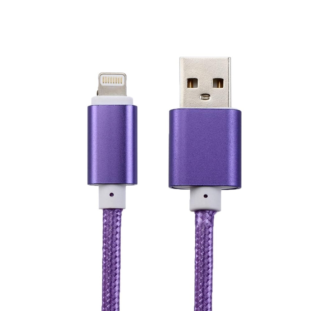 2M Braided Lightning Charging Cable Fast Sync Durable Metal Head IPhone Cable 3