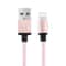 Premium Lightning Cable 1m Woven Metal Head IPhone Charger Cable Fast Sync Durable Pink 2