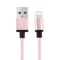 Premium Lightning Cable 1m Woven Metal Head IPhone Charger Cable Fast Sync Durable Pink 2