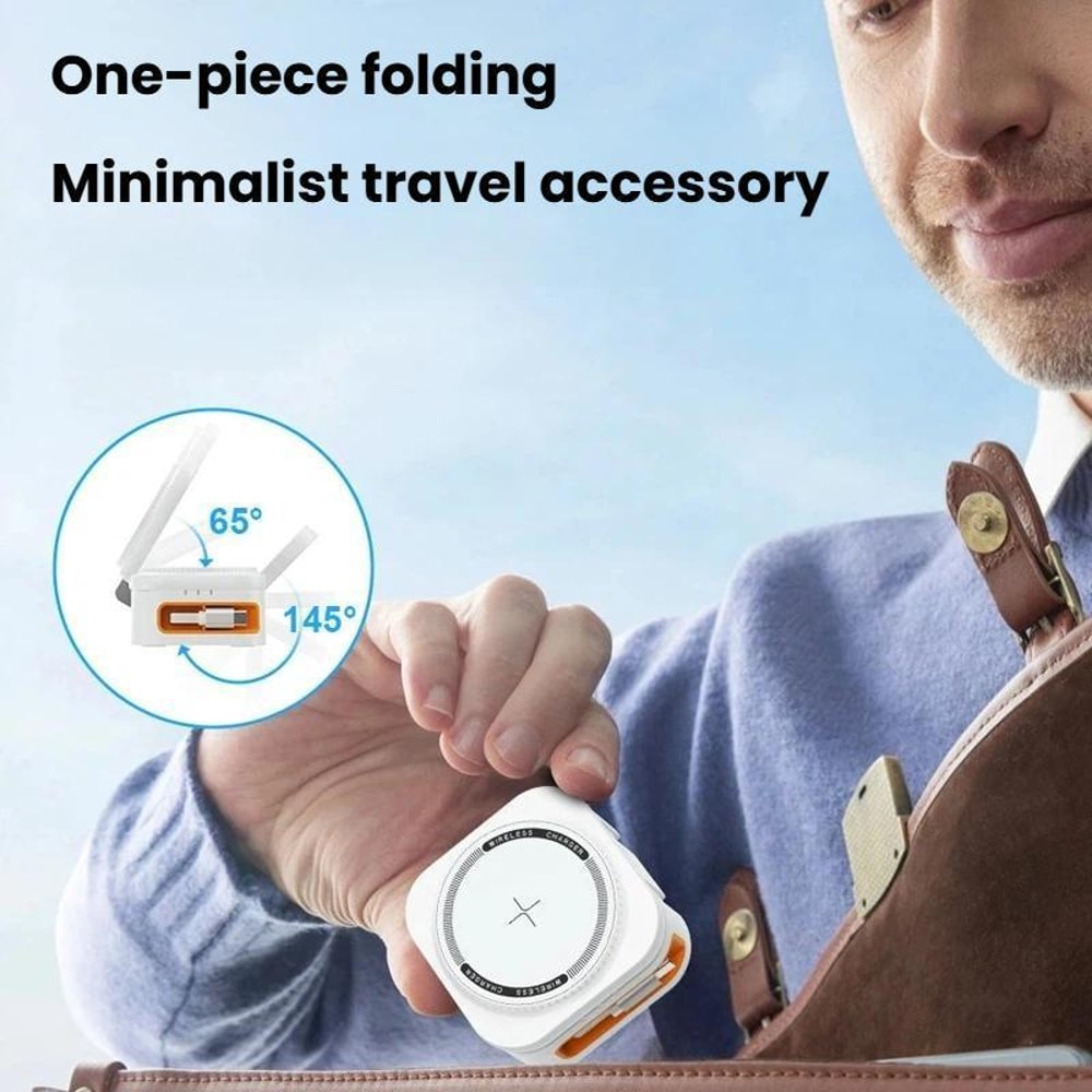 15W 3 in 1 Magnetic Wireless Charger Stand Foldable Retractable Fast Charging Dock