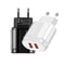 Dual USB Portable Travel Charger with 1M USB to Type-C cable Fast Charging Adapter