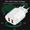 Dual USB Portable Travel Charger with 1M USB to Type-C cable Fast Charging Adapter