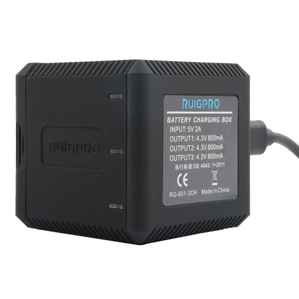 USB Triple Battery Charging Box for GoPro HERO6 HERO5 with LED Indicator Light