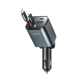 ccl05 4 in 1 retractable car charger pd fast multi device adapter dark gray