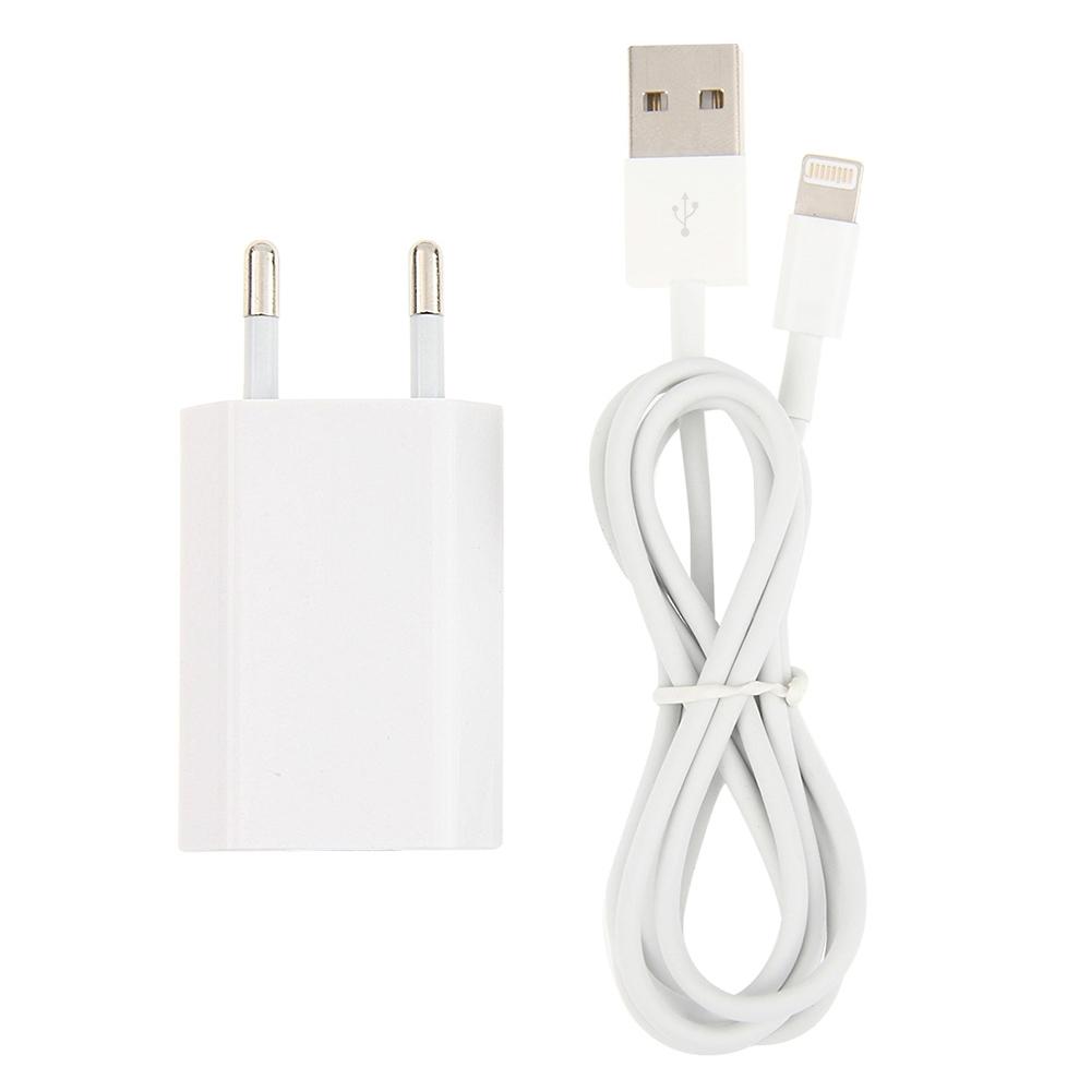 2 in 1 iPhone charger with 1m Lightning cable Travel Adapter