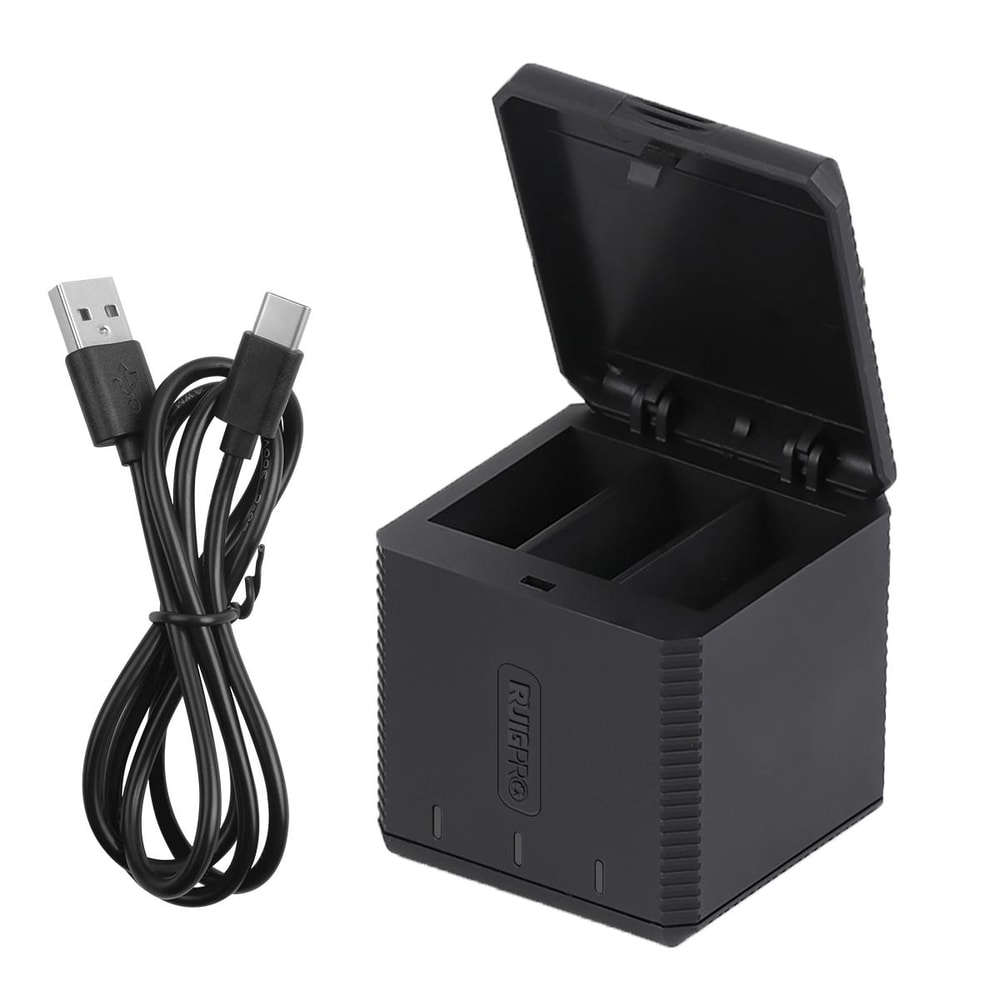 USB Triple GoPro Battery Charger Box for HERO9 HERO10 with LED Indicator Light