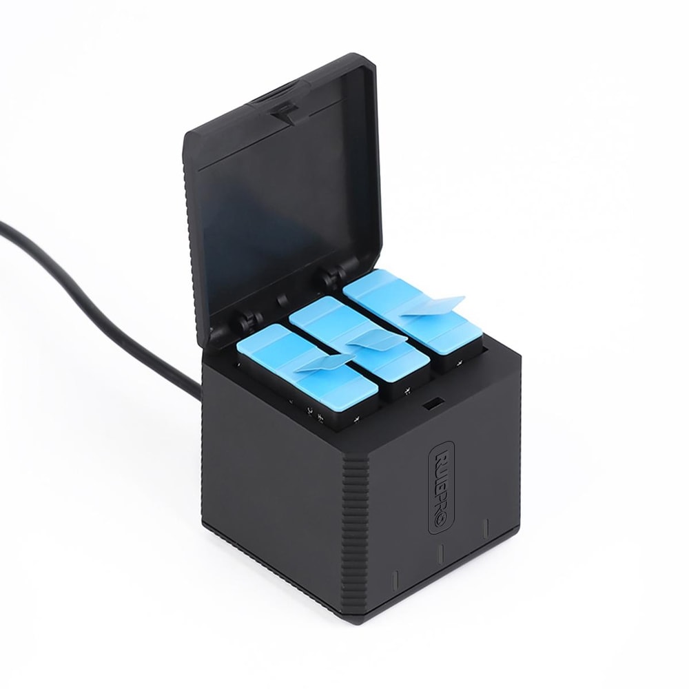 USB Triple GoPro Battery Charger Box for HERO9 HERO10 with LED Indicator Light