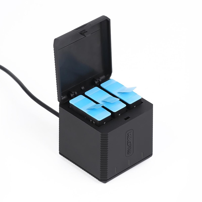 USB Triple GoPro Battery Charger Box for HERO9 HERO10 with LED Indicator Light