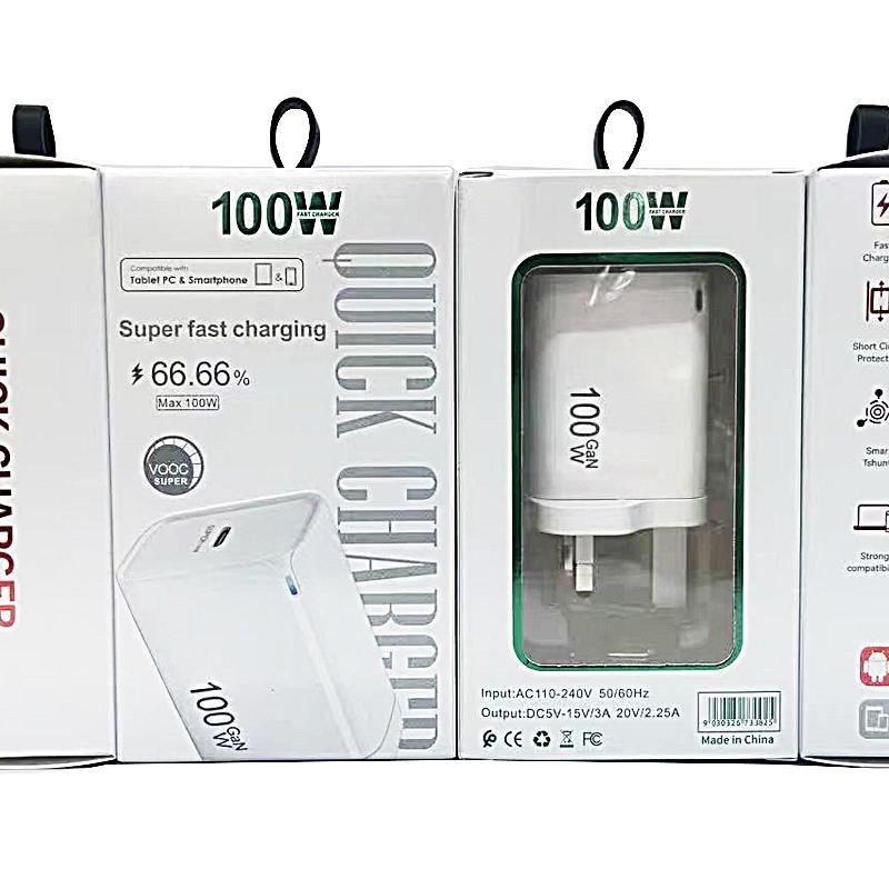 100W GaN USB C Fast Charger 45W PD Power Adapter with Type C Cable for Laptop Phone Tablet