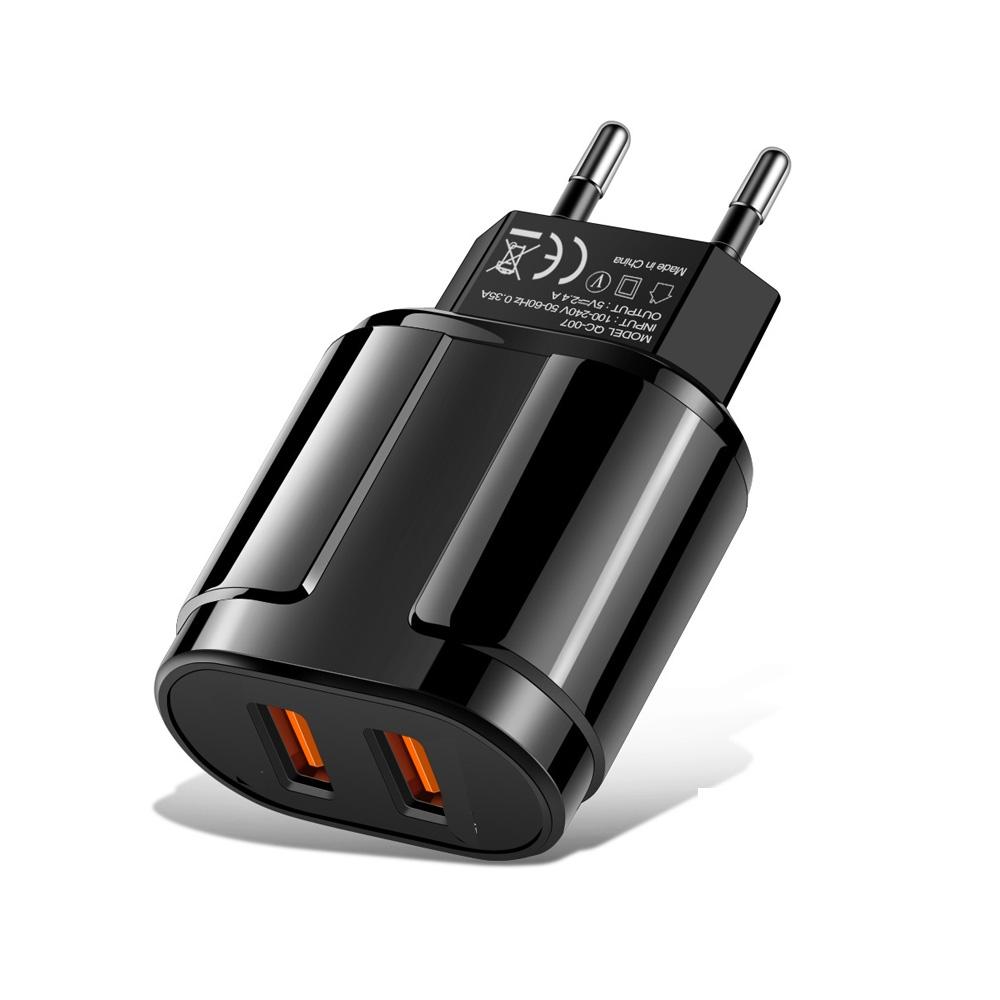 Dual USB Travel Charger With 8 Pin Cable Fast Charging Compact Adapter 1