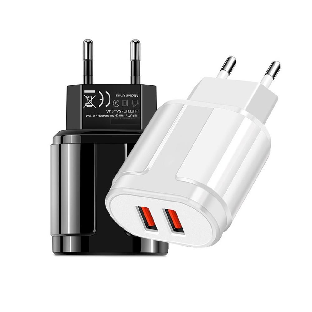 Dual USB Travel Charger With 8 Pin Cable Fast Charging Compact Adapter 2