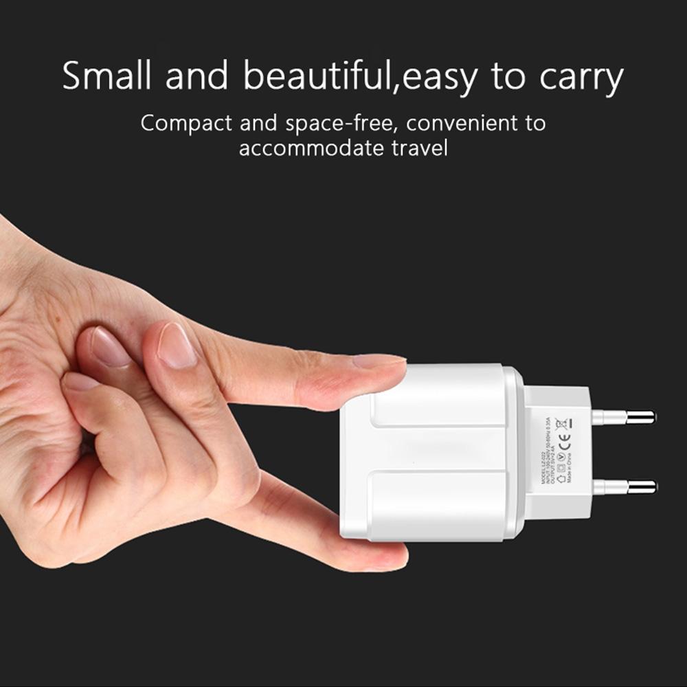 Dual USB Travel Charger With 8 Pin Cable Fast Charging Compact Adapter 6