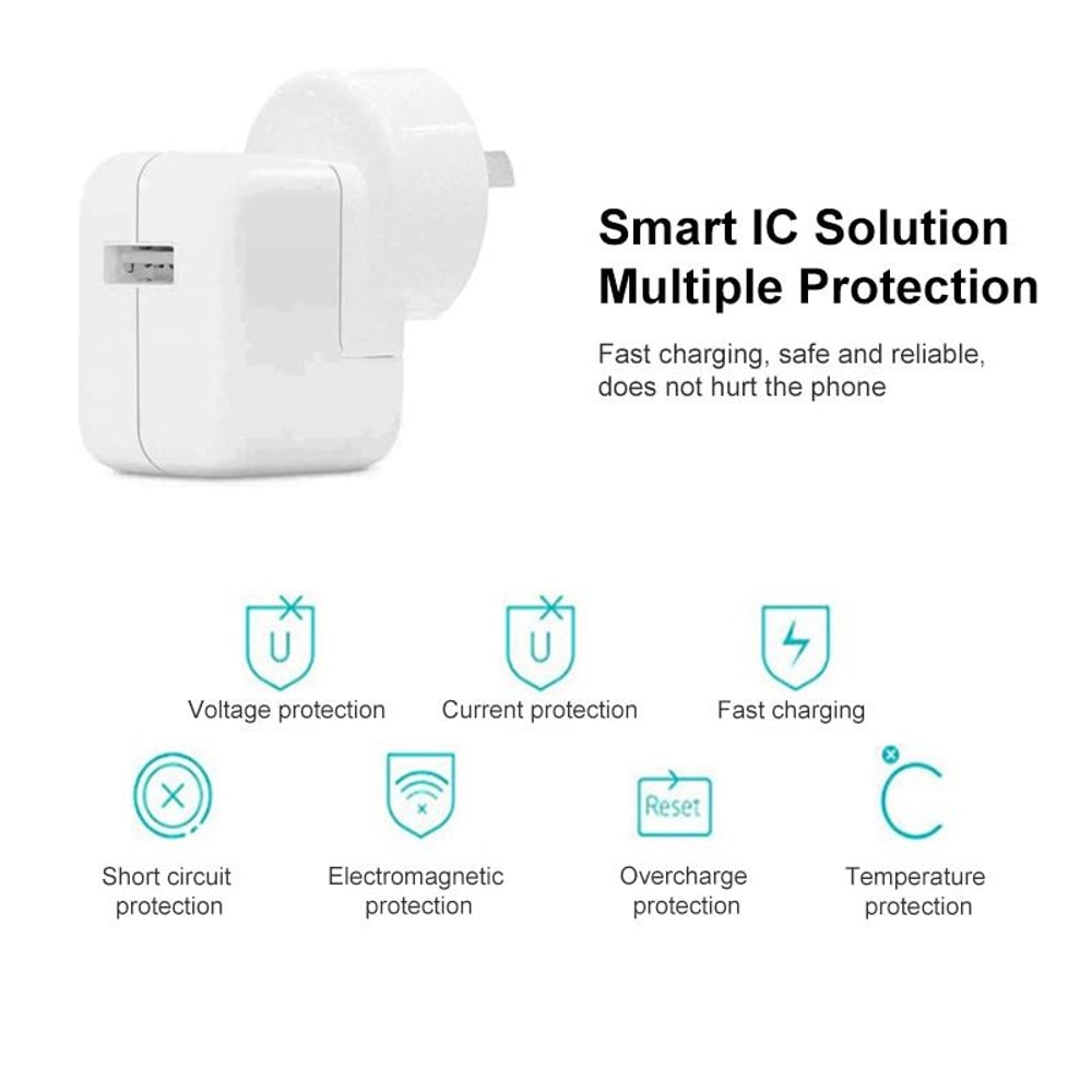 12W USB Charger with USB to 8 Pin Cable Fast Charging Adapter for iPhone iPad