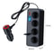 120W Retractable 1-to-4 Multi Port Car Charger with Digital Voltage Display PD QC3.0 Cigarette Lighter Adapter
