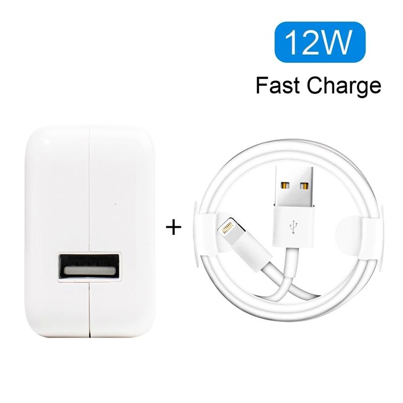 12W USB Charger with Lightning Cable Fast Charging for iPhone iPad iPod