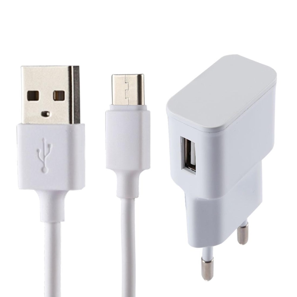 USB Wall Charger 5V 2.1A Fast Charging Adapter with USB-C Cable