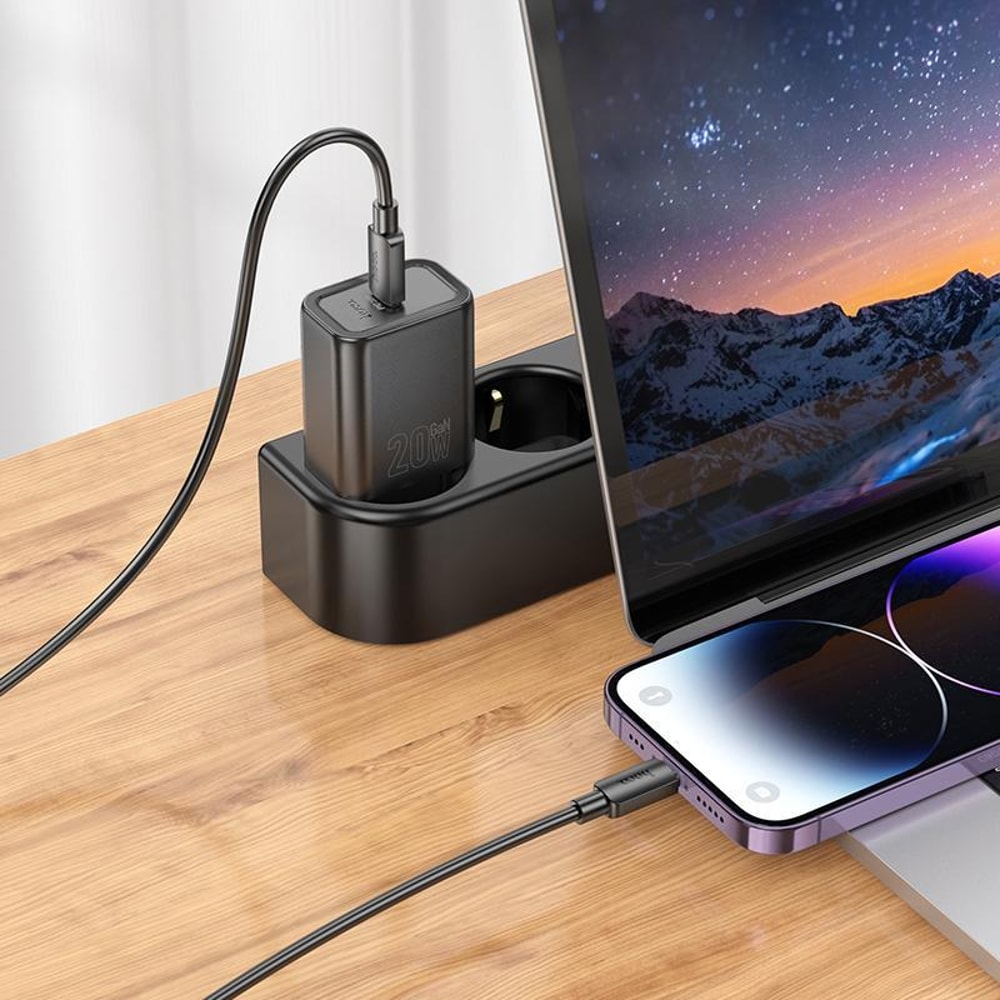 N60 20W Fast Charger Set USB C To Lightning Cable EU Plug Compact Power Adapter 5