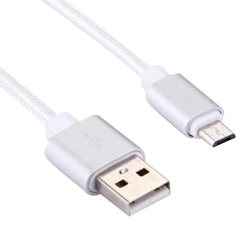 20cm Braided Micro USB V8 Fast Charging & Data Cable 2A Metal Head