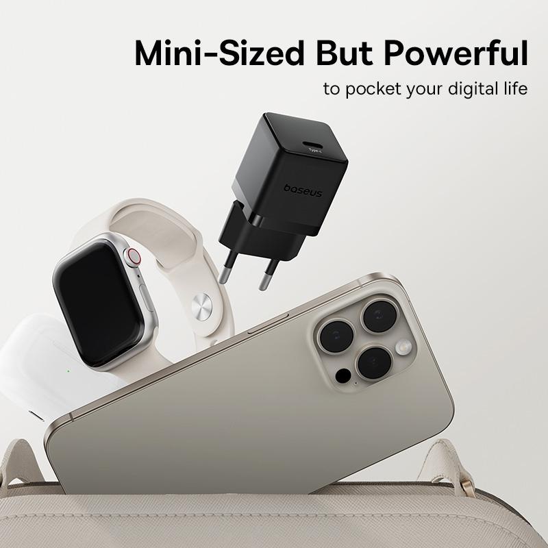 PD30W USB-C Fast Charger with 1m Type-C Cable Compact Fast Charging Adapter