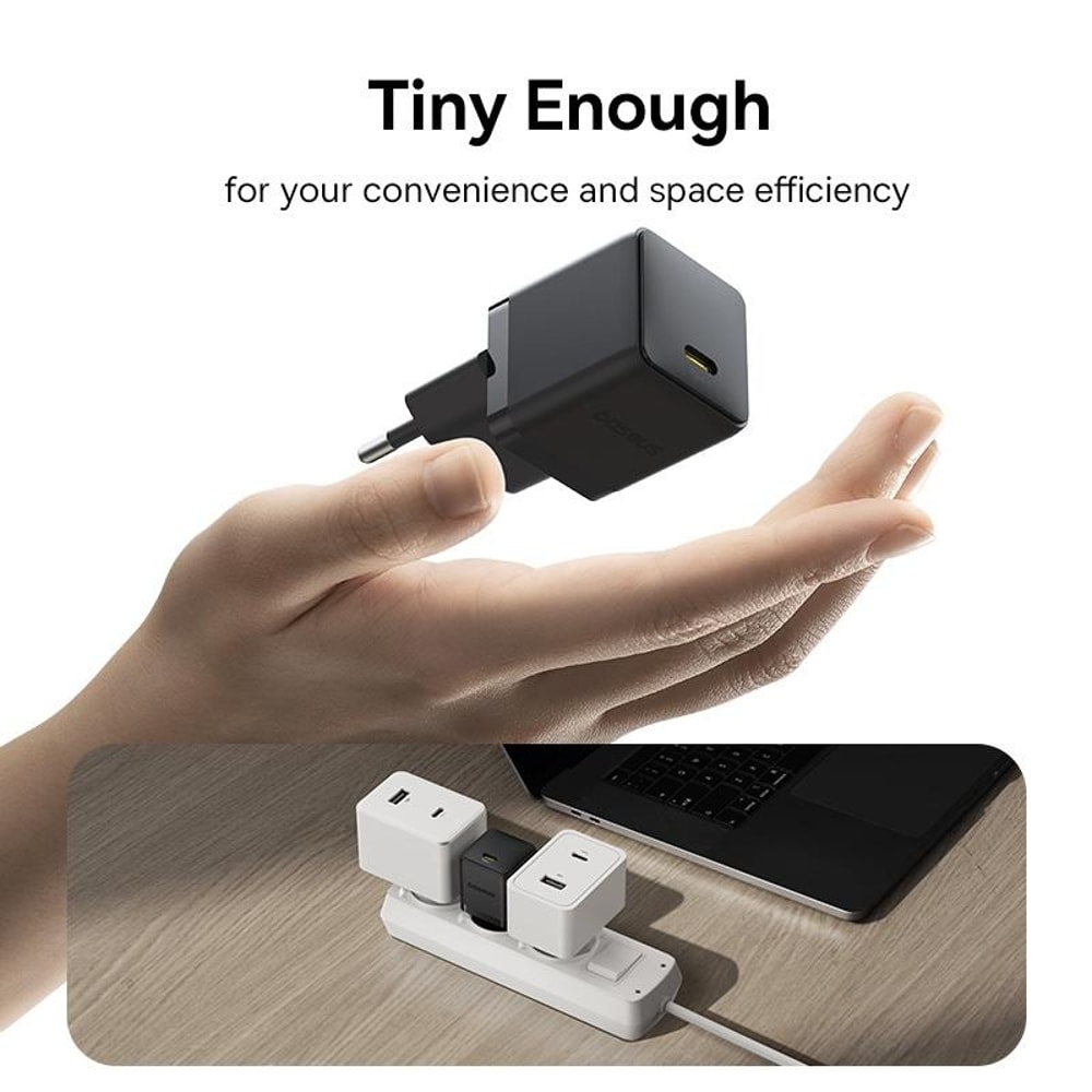 PD30W USB-C Fast Charger with 1m Type-C Cable Compact Fast Charging Adapter