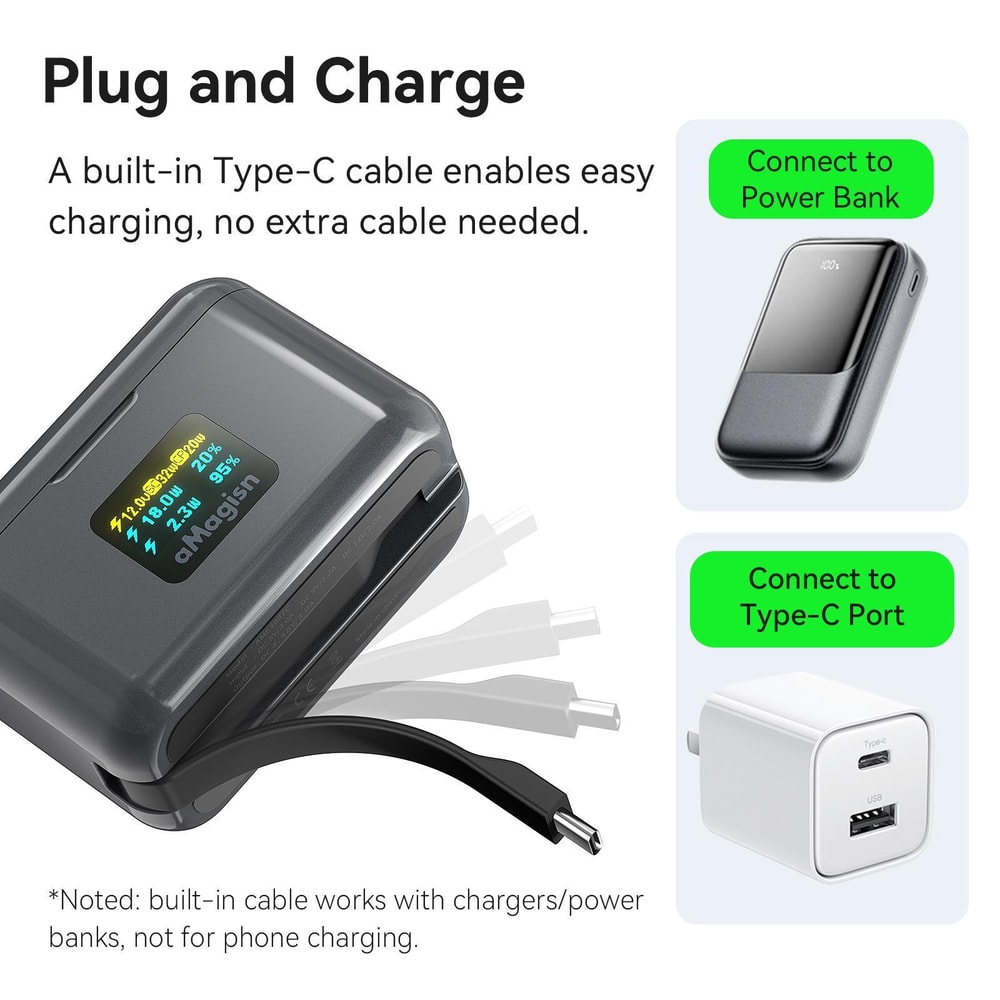 AMagisn Fast Charging Case for Insta360 X5 Dual Battery Charger with LCD Screen and USB C Cable