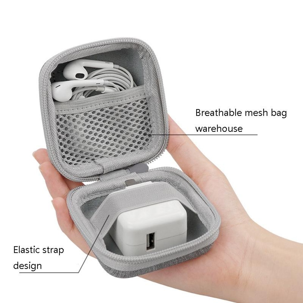 BN-F001 EVA Cable Organizer Storage Case, Travel Headphone & Charger Box
