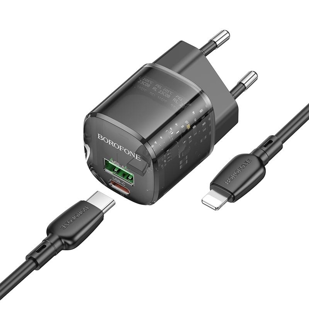BN17 PD20W Fast Charger with USB-C to Lightning Cable Dual Port Charging Kit
