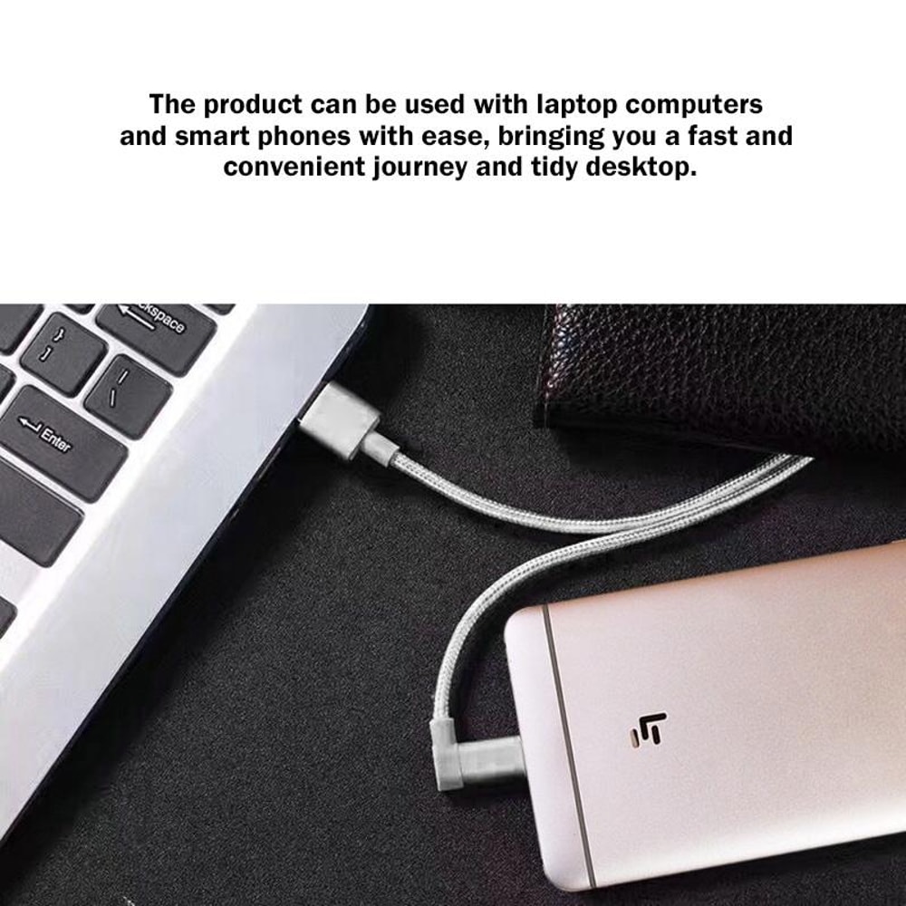 USBC 90 Degree Elbow Charging Cable 12m 2A Fast USB 31 TypeC Data Cable 7