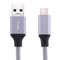 USB-C to USB 3.0 Woven Metal 1m Charging Cable Grey