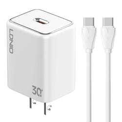 a1508c 30w usb-c pd fast charger with 1m type-c cable (white)