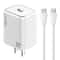 A1508C 30W USB-C PD Fast Charger with 1m Type-C Cable (White)