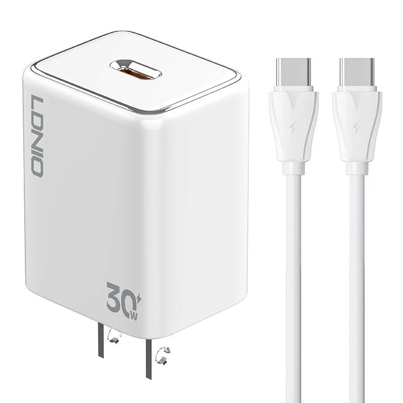 A1508C 30W USB-C PD Fast Charger with 1m Type-C Cable (White)