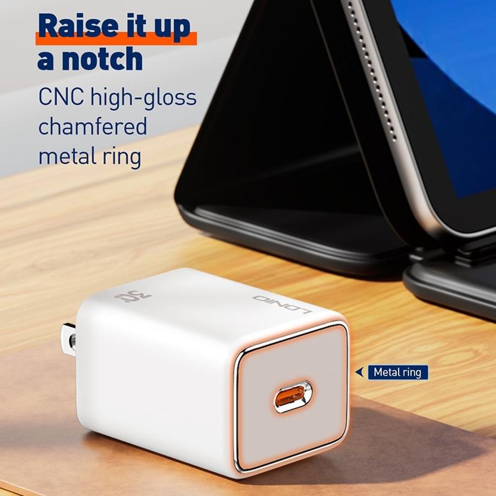 A1508C 30W USB-C PD Fast Charger with 1m Type-C Cable (White)