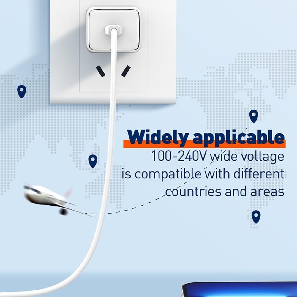 A1508C 30W USB-C PD Fast Charger with 1m Type-C Cable (White)